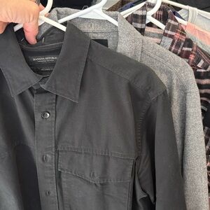 Lot of 3 Banana Republic Overshirts/Shackets Medium Tall